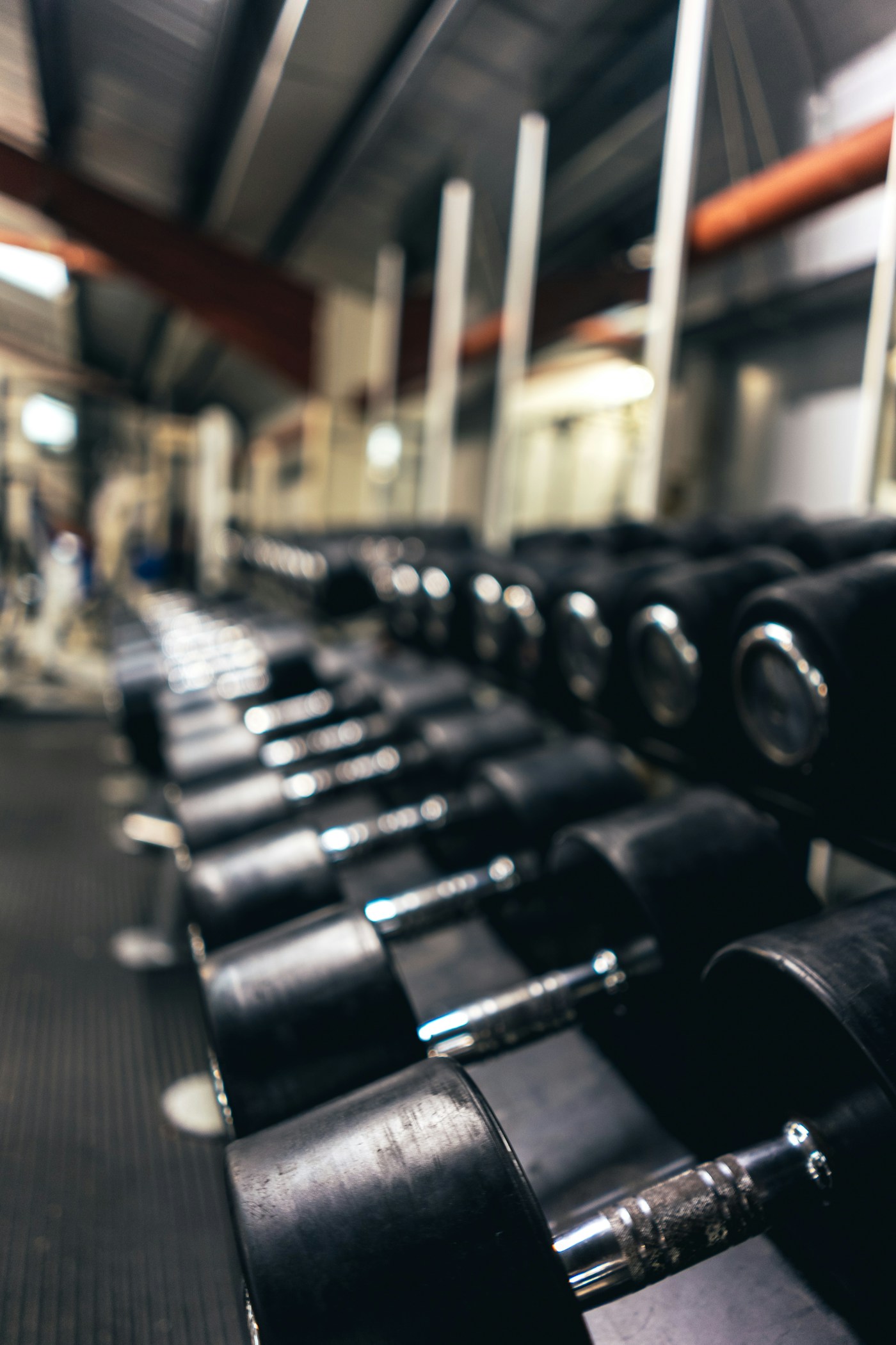 Clean empty fitness area with equipment for yoga and flexibility training